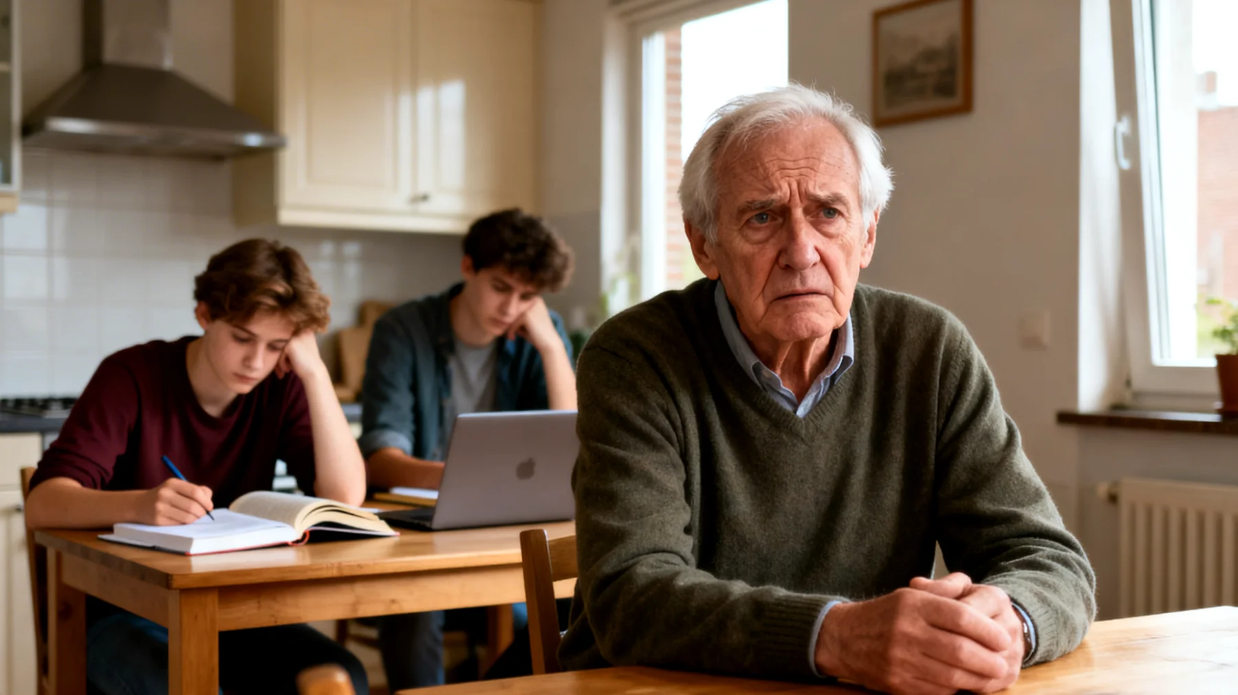 Een opa maakt zich zorgen over zijn jongvolwassen kleinkinderen die moeite hebben met hun studies en weinig motivatie tonen om hun academische of professionele doelen te bereiken"
